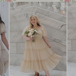 Ivy city champagne midi dress